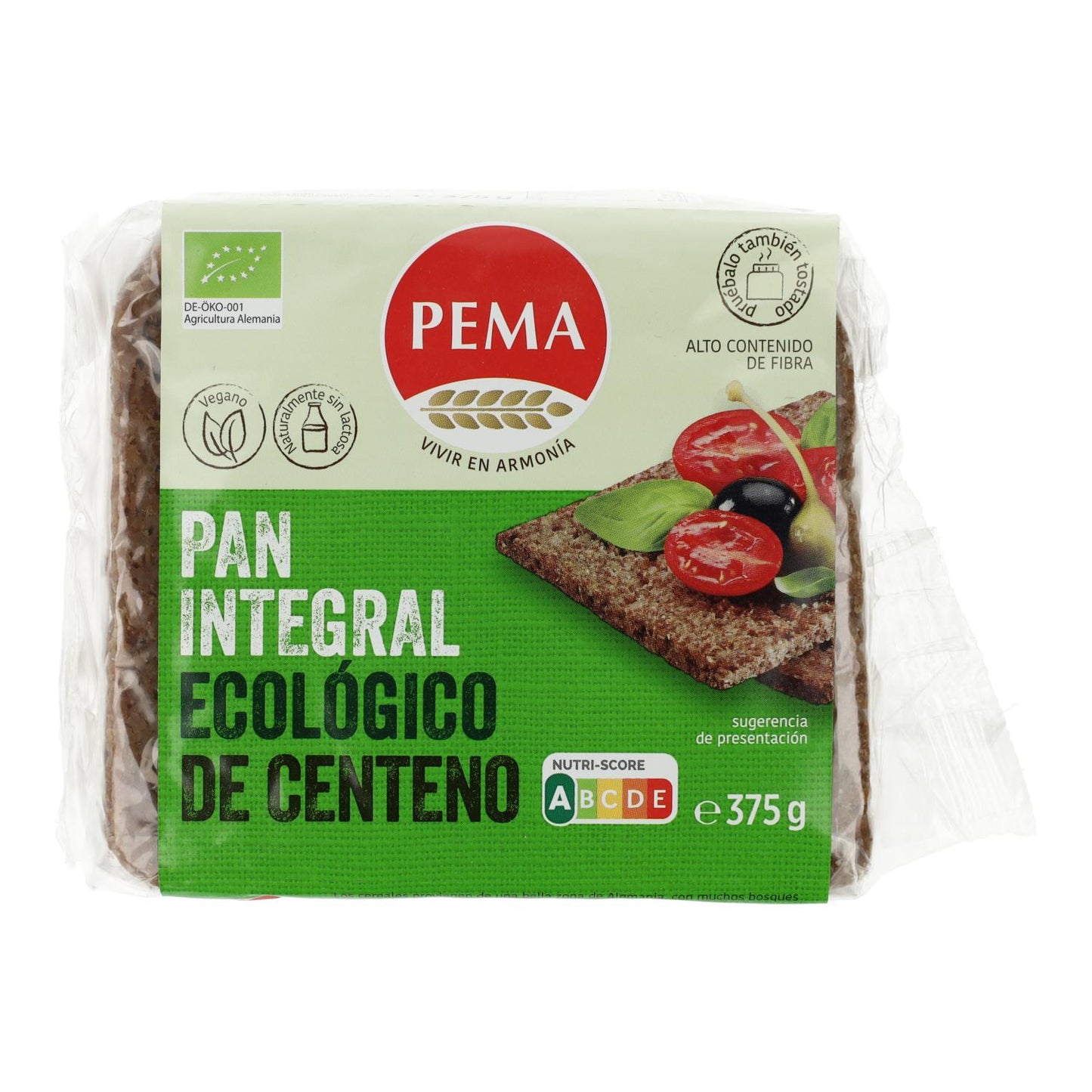 Pain complet au seigle biologique Pema 375 g