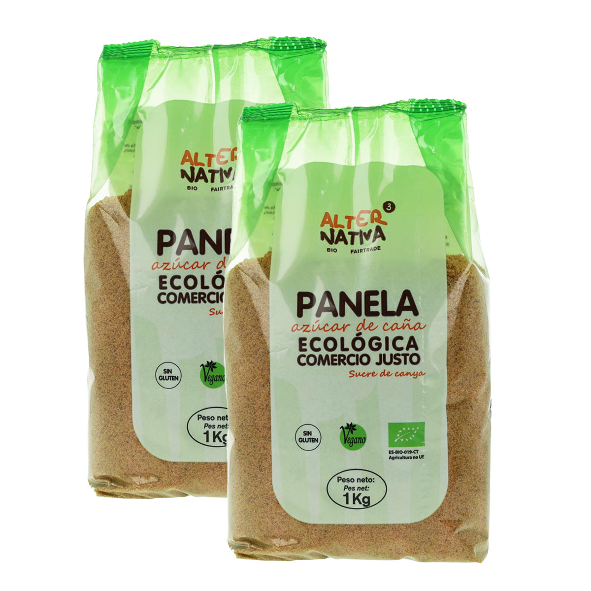 2-pack ekologiskt panelasocker Alternativa, 1 kg