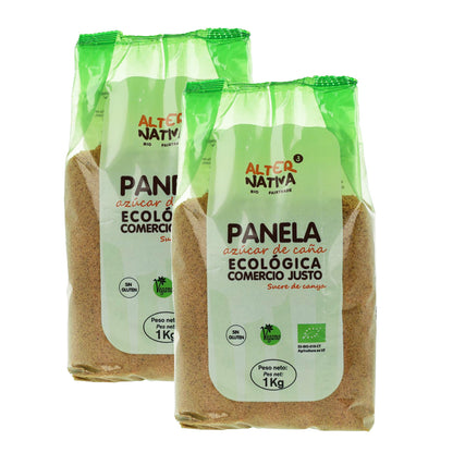 2-pack ekologiskt panelasocker Alternativa, 1 kg