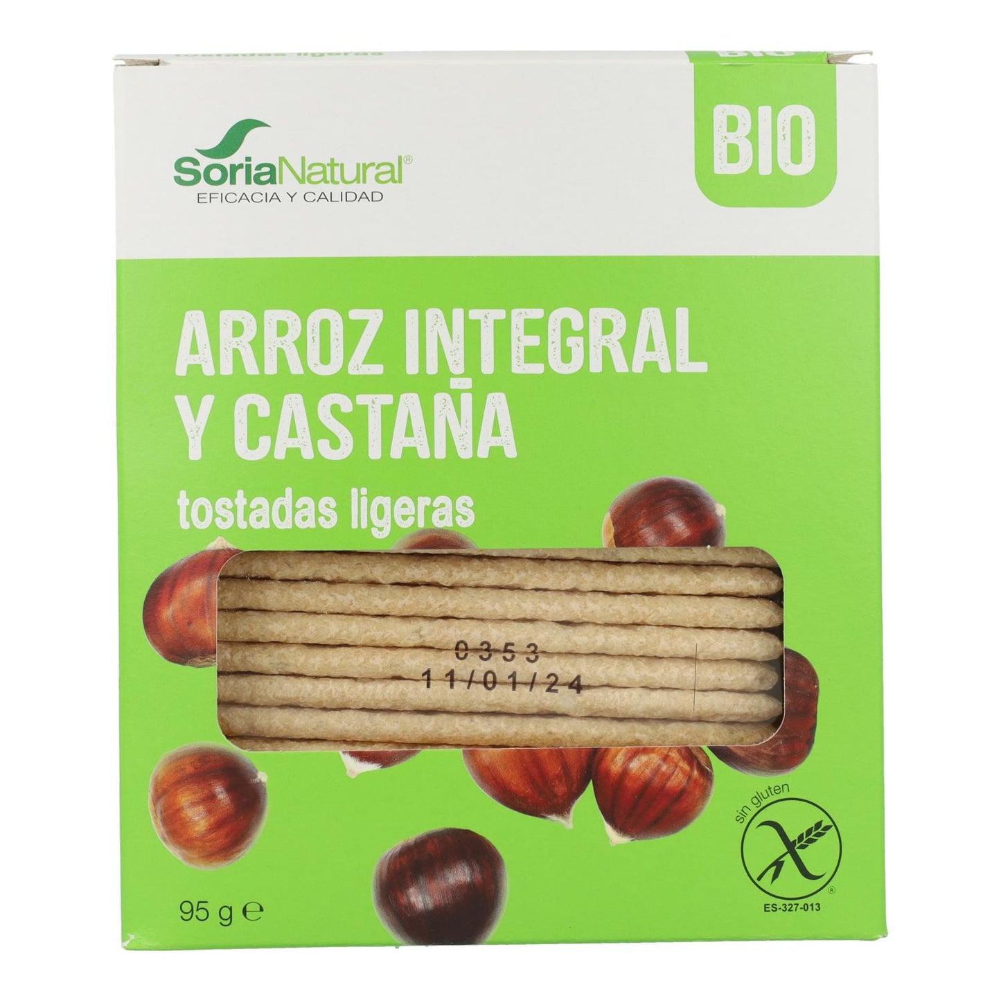 Tranches de riz et de châtaigne allégées  Soria Natural 95 g