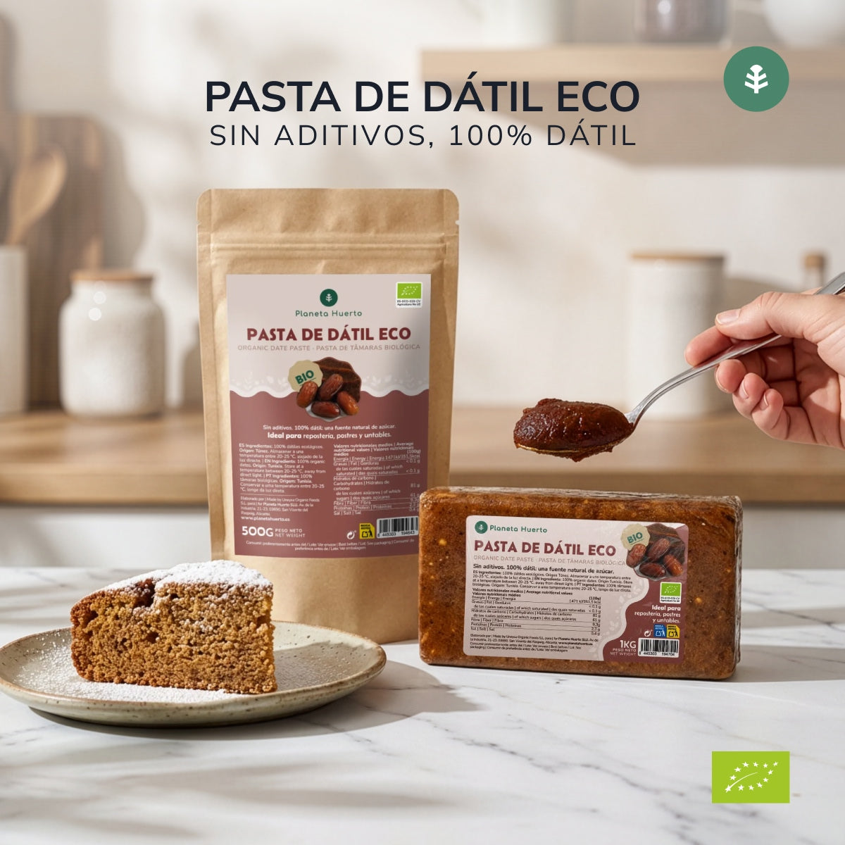 100 % naturlig dadelsmör Planeta Huerto 1 kg