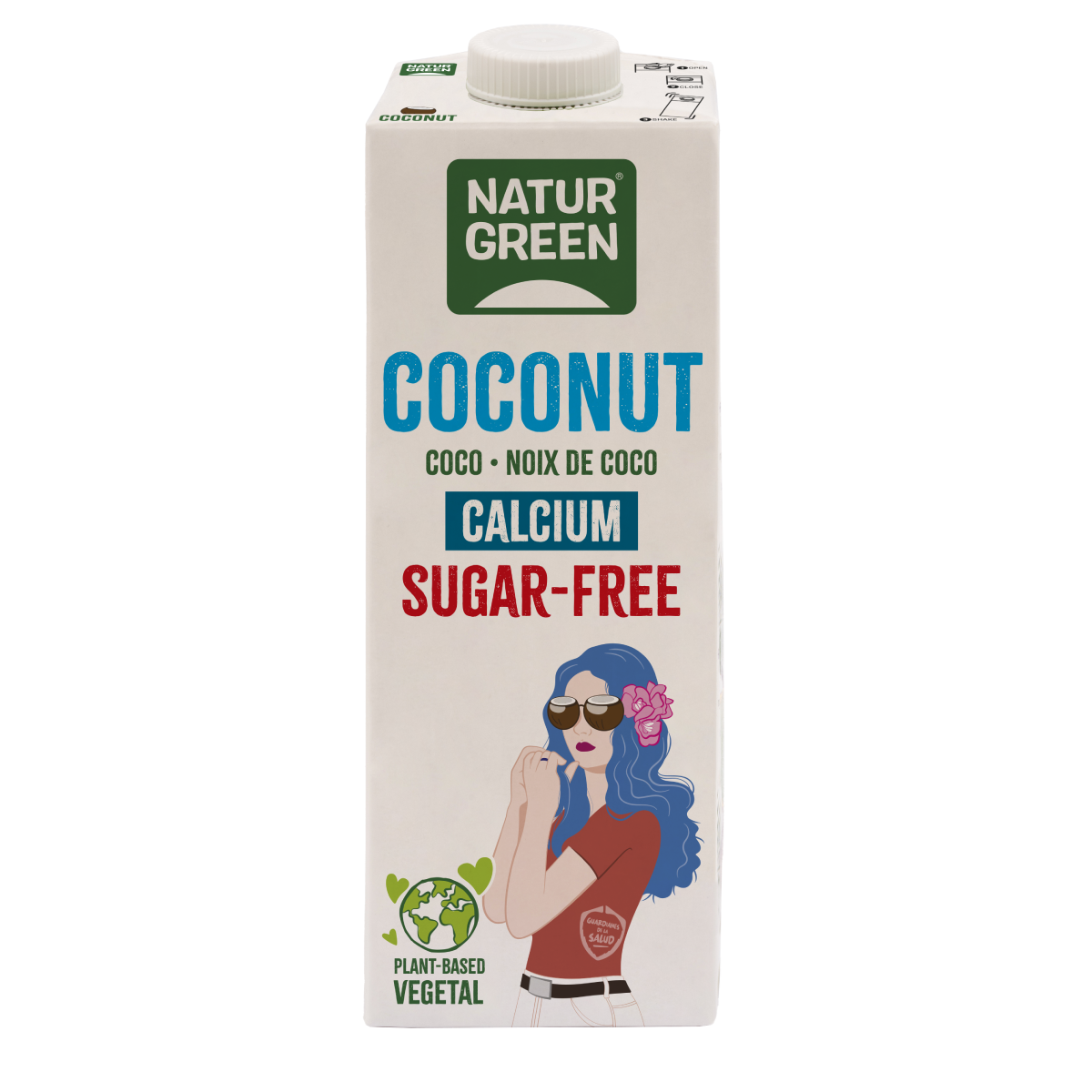 Lot de 6 boissons végétales Coconut sans sucre et sans calcium NaturGreen 1 litre
