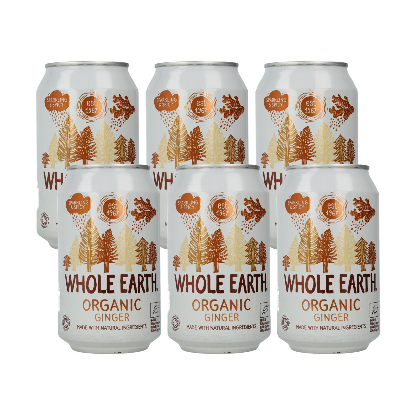 Pack of 6 Whole Earth Ginger Soft Drinks 330 ml