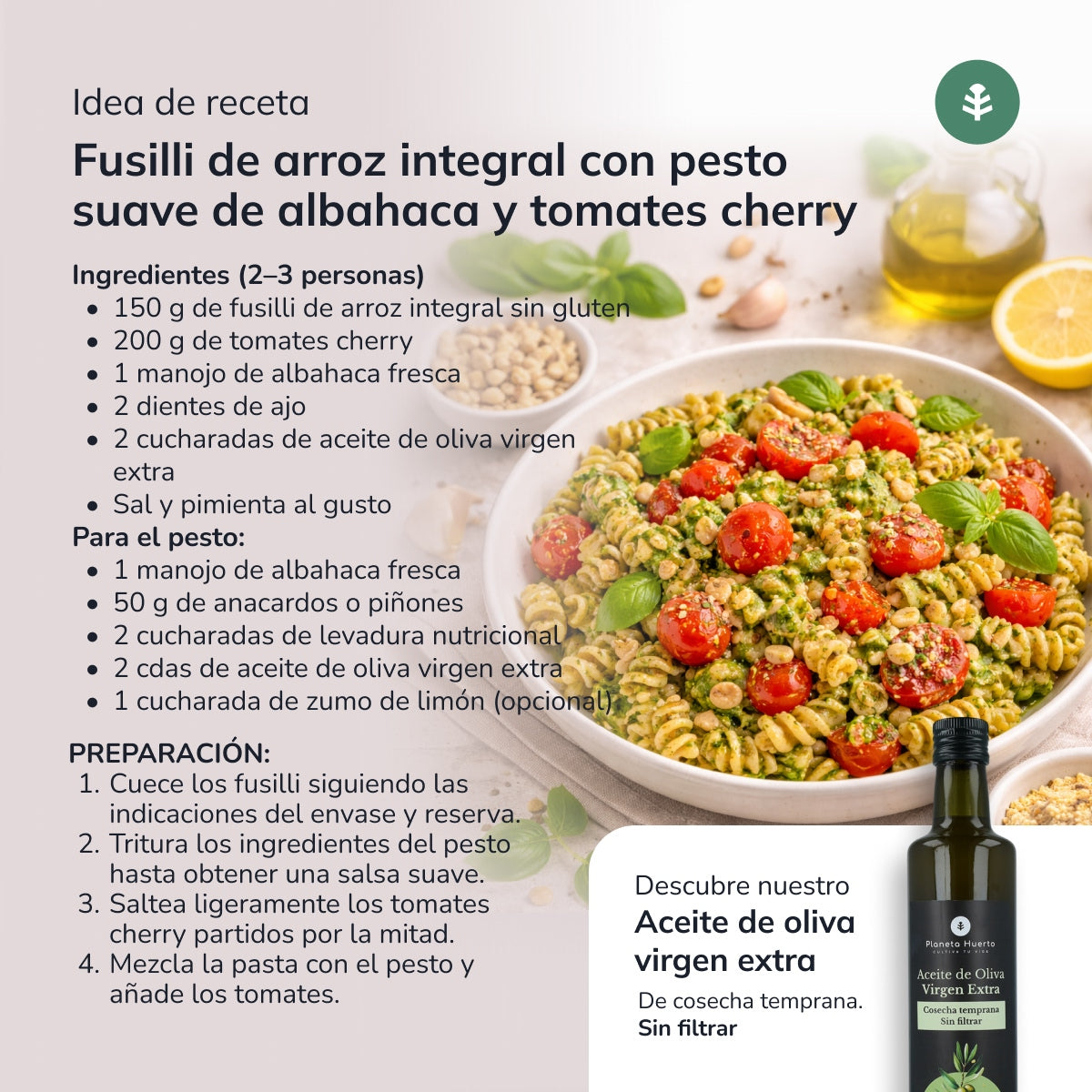 Spirali di riso integrale ECO senza glutine Planeta Huerto 500 g