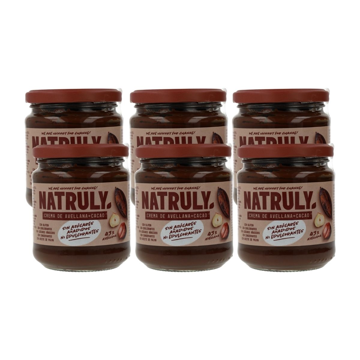 Zestaw 6 sztuk kremu kakaowo-orzechowego Natruly 285 g