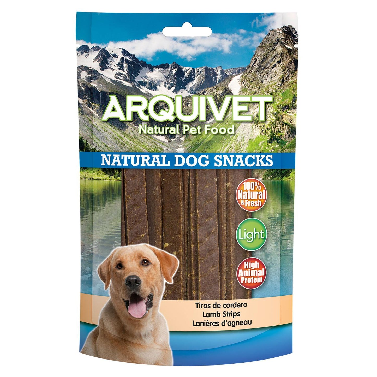 Natural dog snack Arquivet lamb strips 100 g