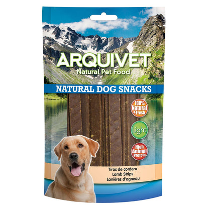 Natural dog snack Arquivet lamb strips 100 g