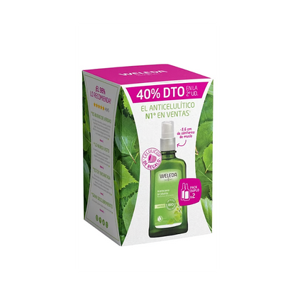 Double pack huile anticellulite au bouleau 2 x 100 ml + CADEAU Celulicup Weleda