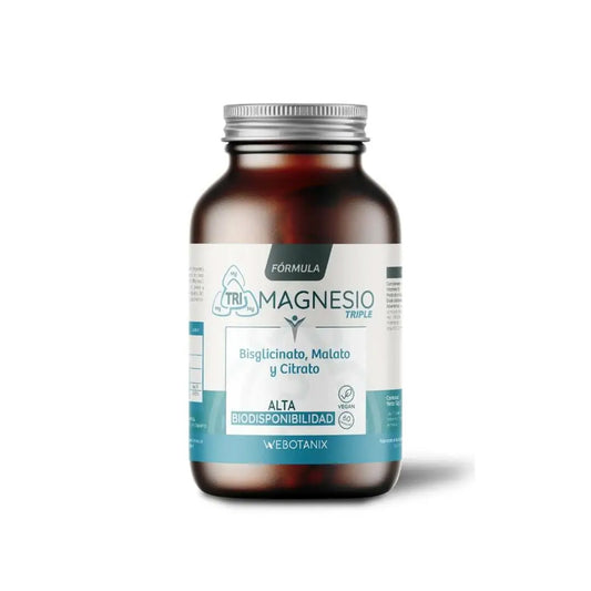 Potrójna formuła magnezu (bisglicynian, jabłczan i cytrynian) Vegan, WeBotanix, 60 kapsułek