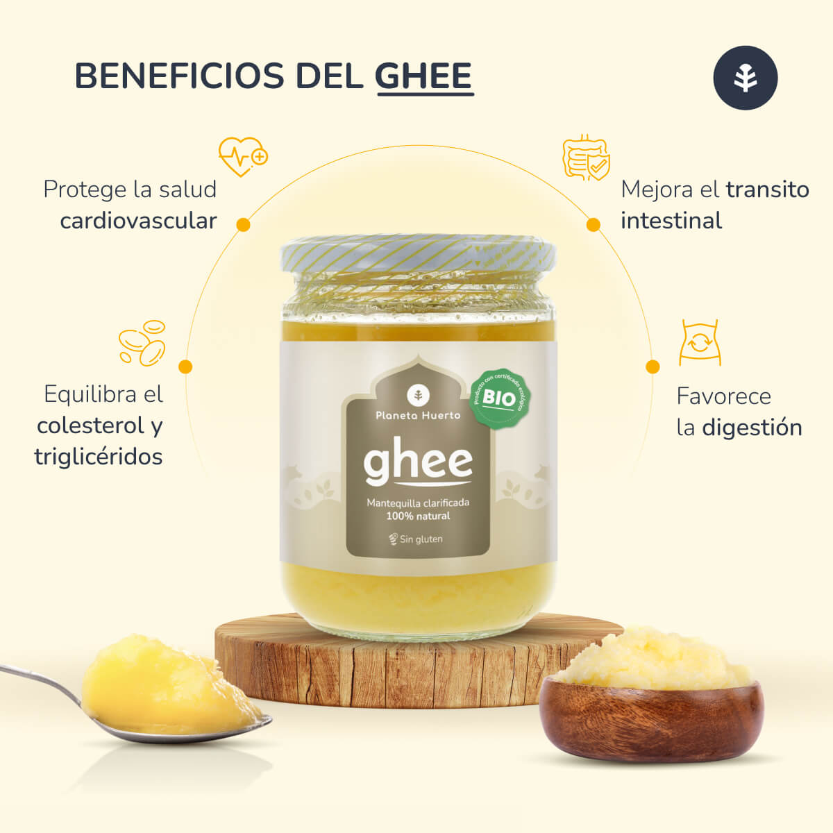 Packung 3xGhee geklärte Butter ECO Planeta Huerto 500 gr