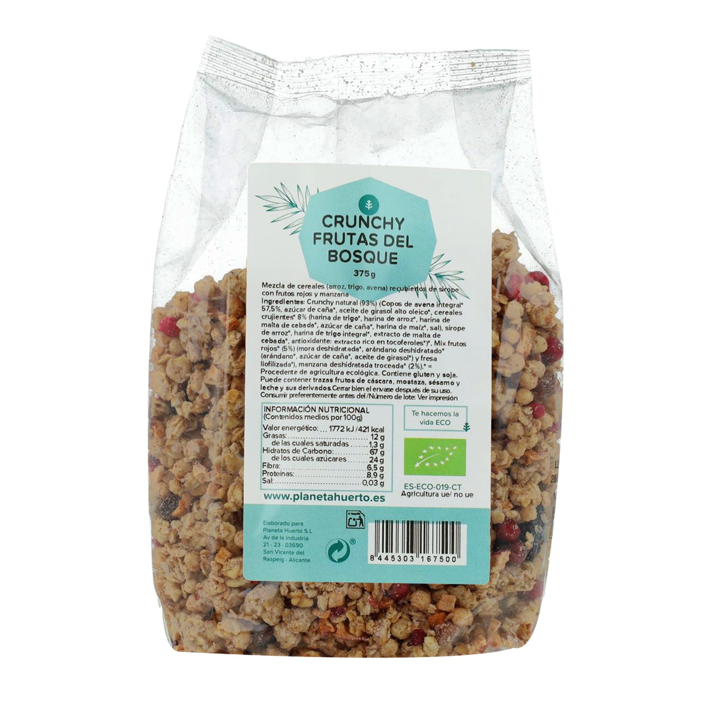 Muesli knapperige bosvruchten ECO Planeta Huerto 375 g