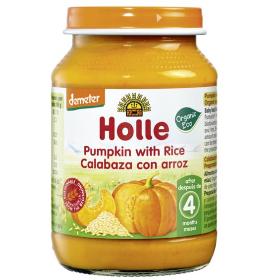 Biologisch potje pompoen en rijst +4 maanden Holle, 190 g
