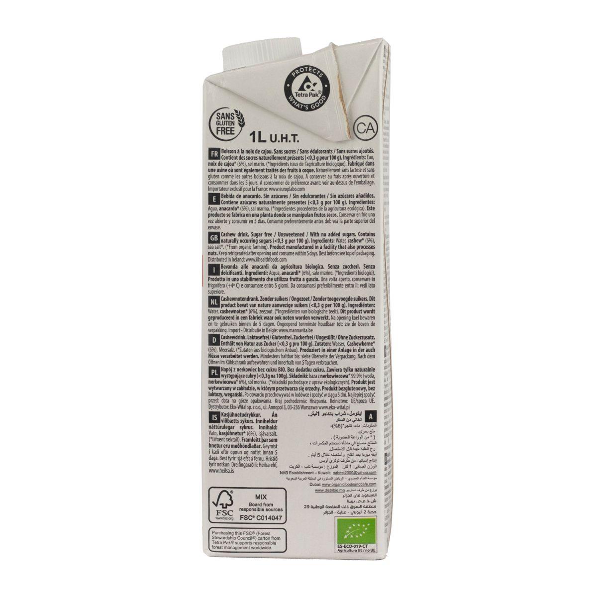 Nature Bio Ecomil Cashew Nut Drink 1 L