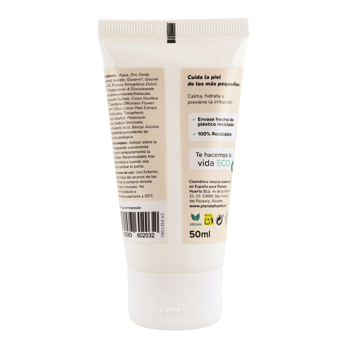 Feuchtigkeitspackung für Säuglinge Windelcreme + Feuchtigkeitscreme Planeta Huerto