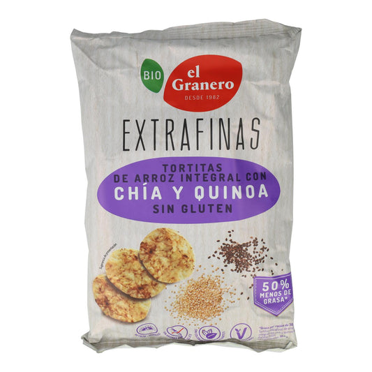 Cienkie placki z brązowego ryżu, chia i komosy ryżowej BIO bezglutenowe El Granero 60 g