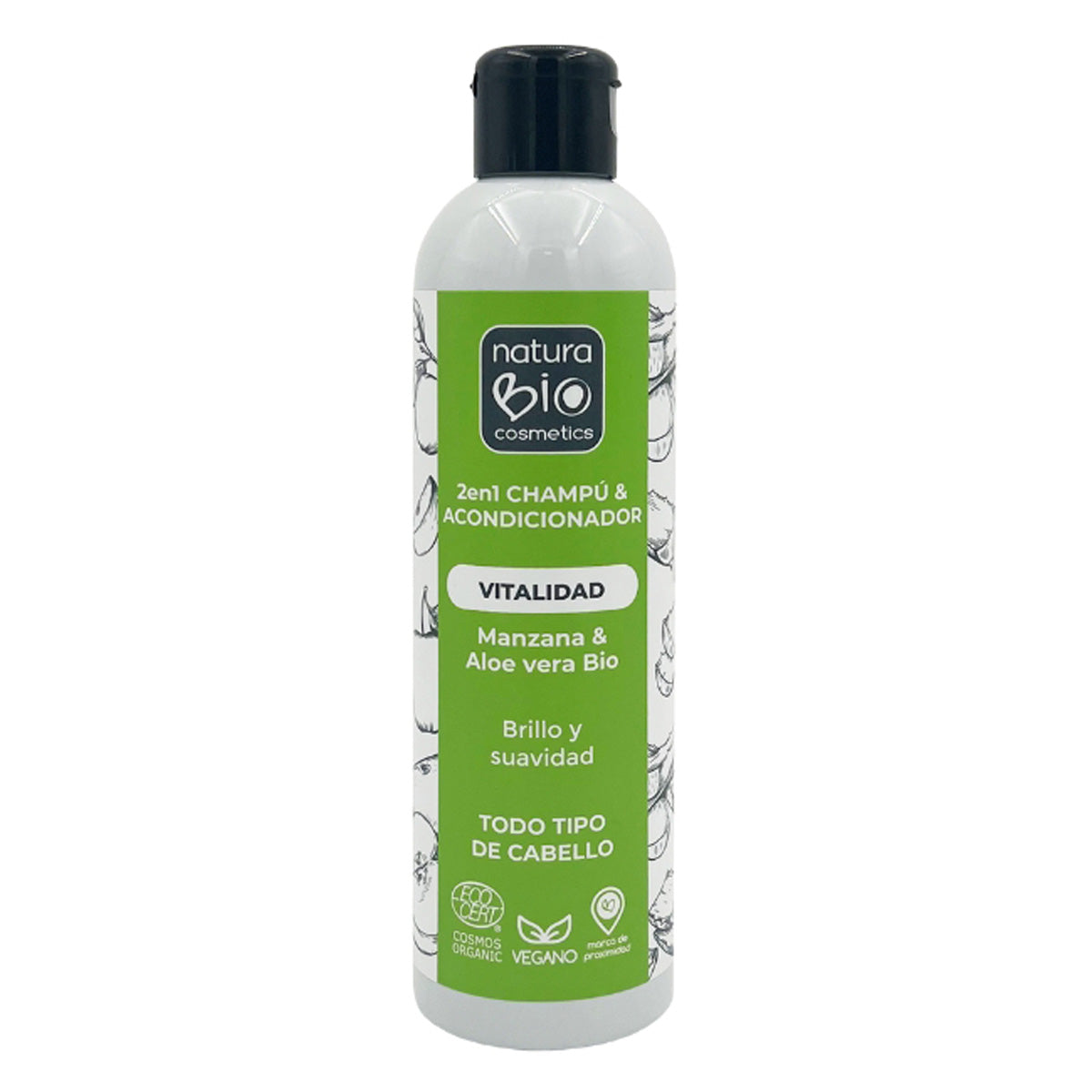 2-in-1-Shampoo & Conditioner Vitalität Aloe & Apfel Bio 250 ml NaturaBIO