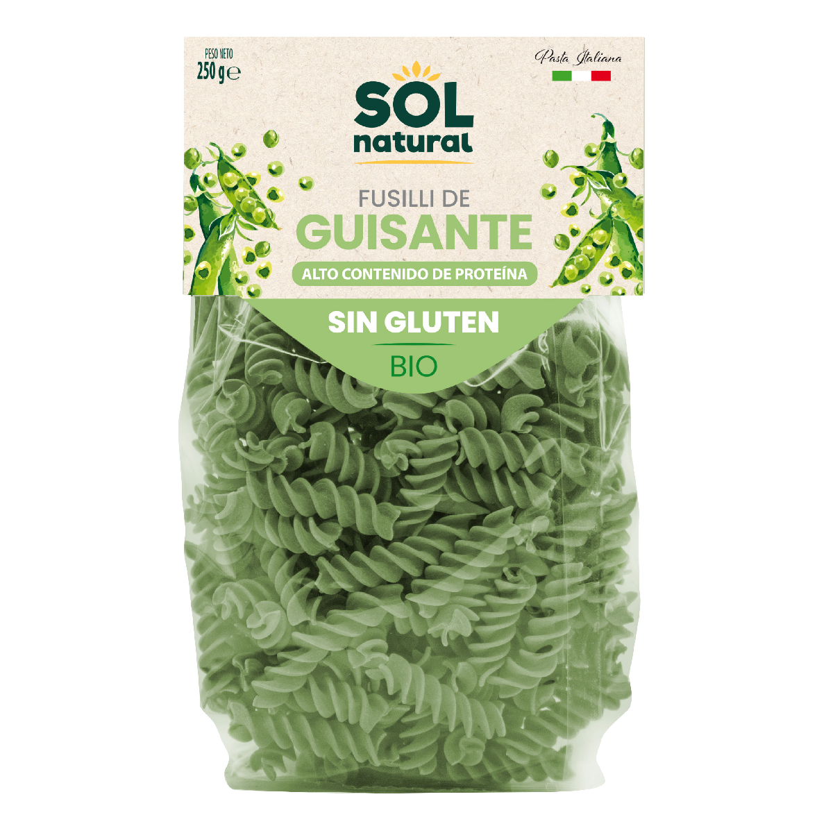 Bio Sol Natural Gluten-Free Pea Fusilli 250 g