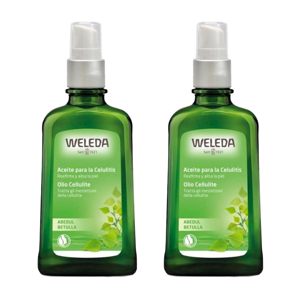 Double pack huile anticellulite au bouleau 2 x 100 ml + CADEAU Celulicup Weleda