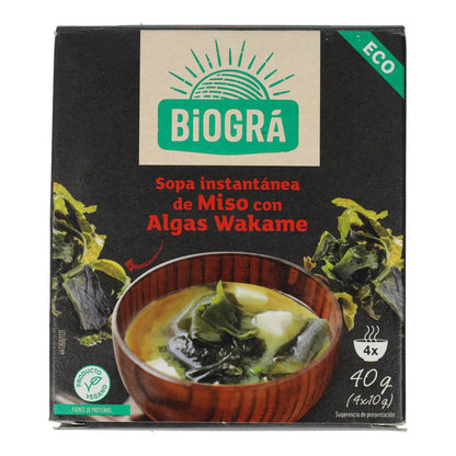 Biográ Red Miso and Wakame Seaweed Soup, 4x10g
