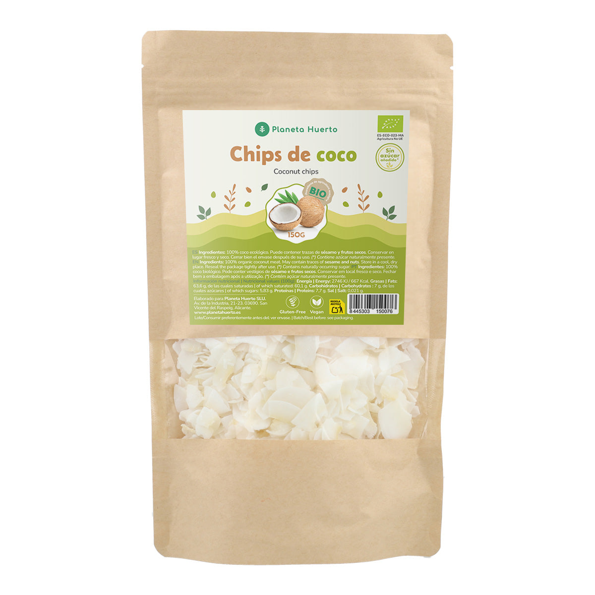 Niesłodzone wiórki kokosowe ECO Planeta Huerto 150 g