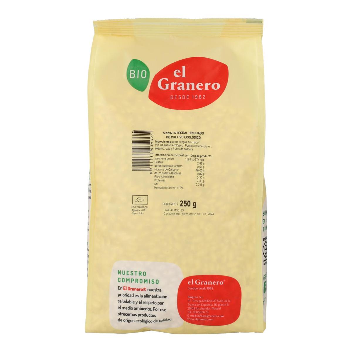 2-pack puffat fullkornsris El Granero, 250 g