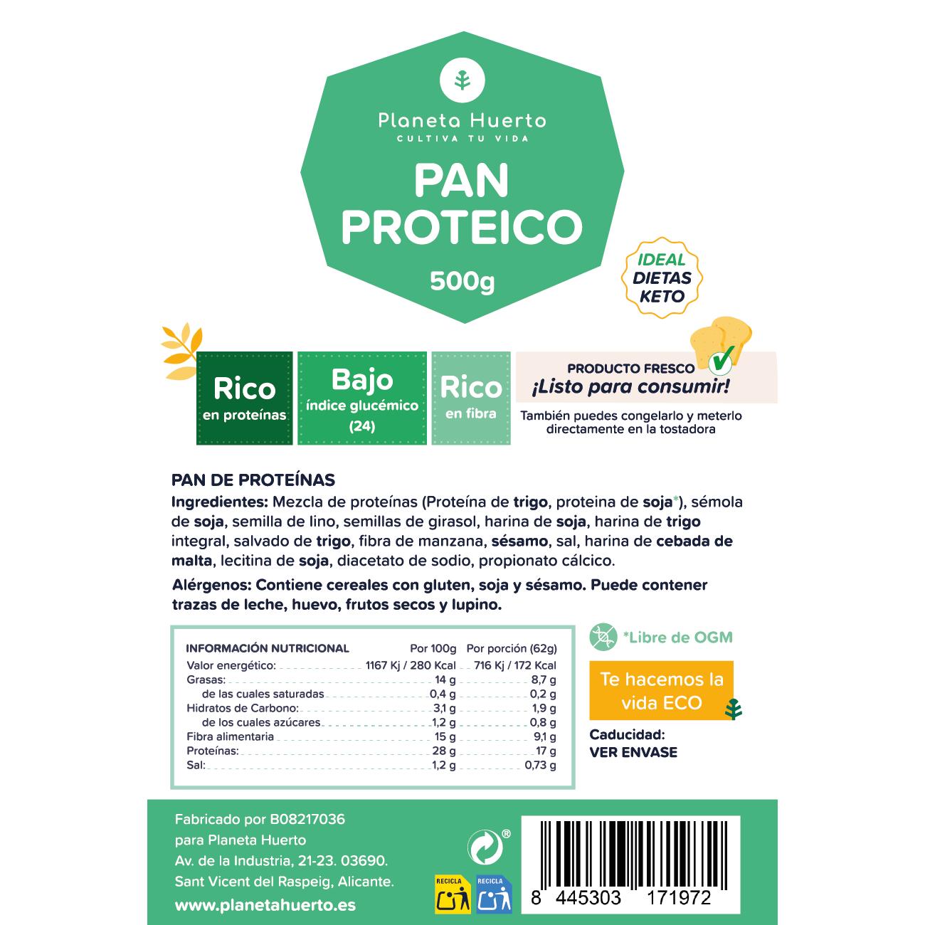 Pane proteico Planeta Huerto 500 g
