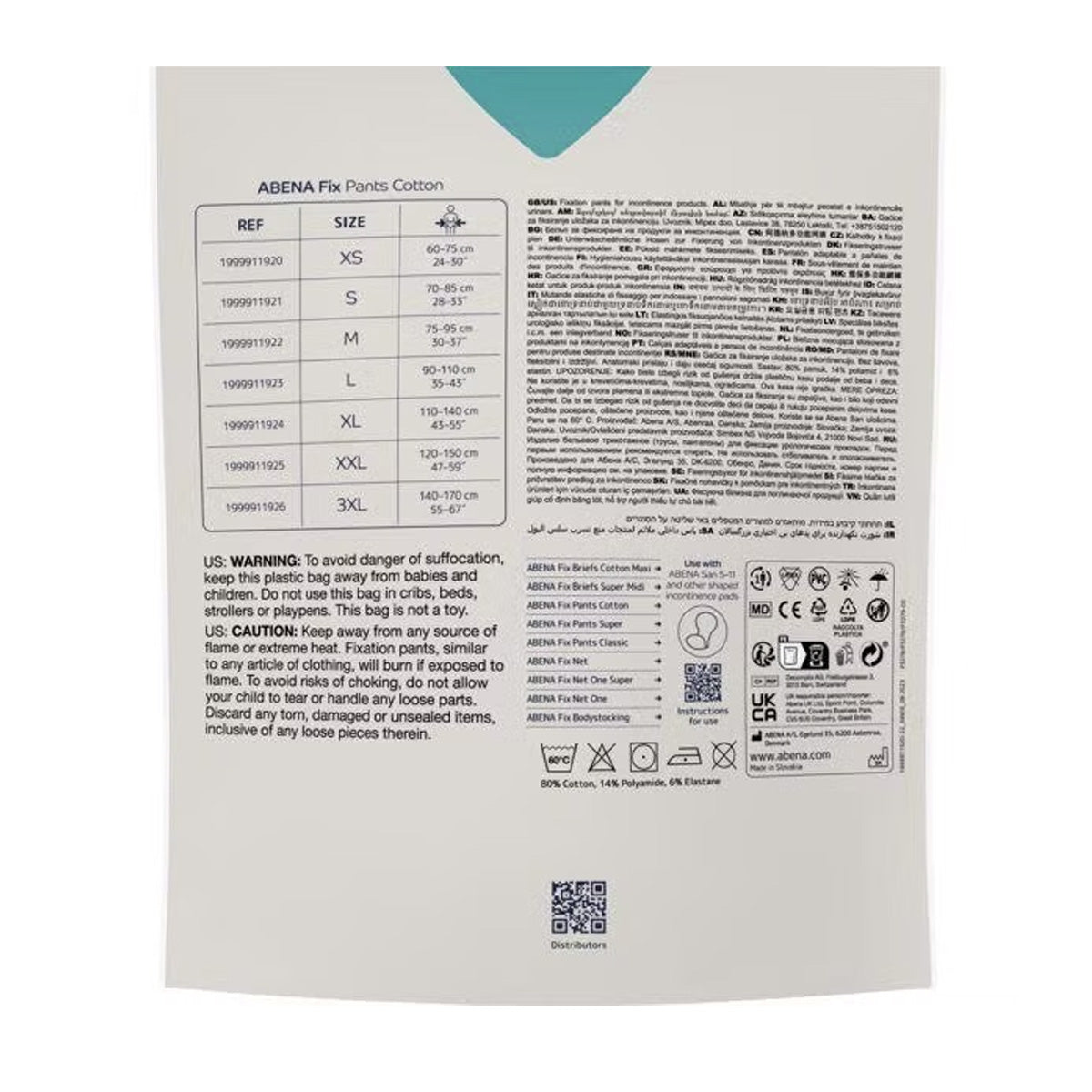 Fix Pants Cotton incontinence Abena taille Lm 3 unités
