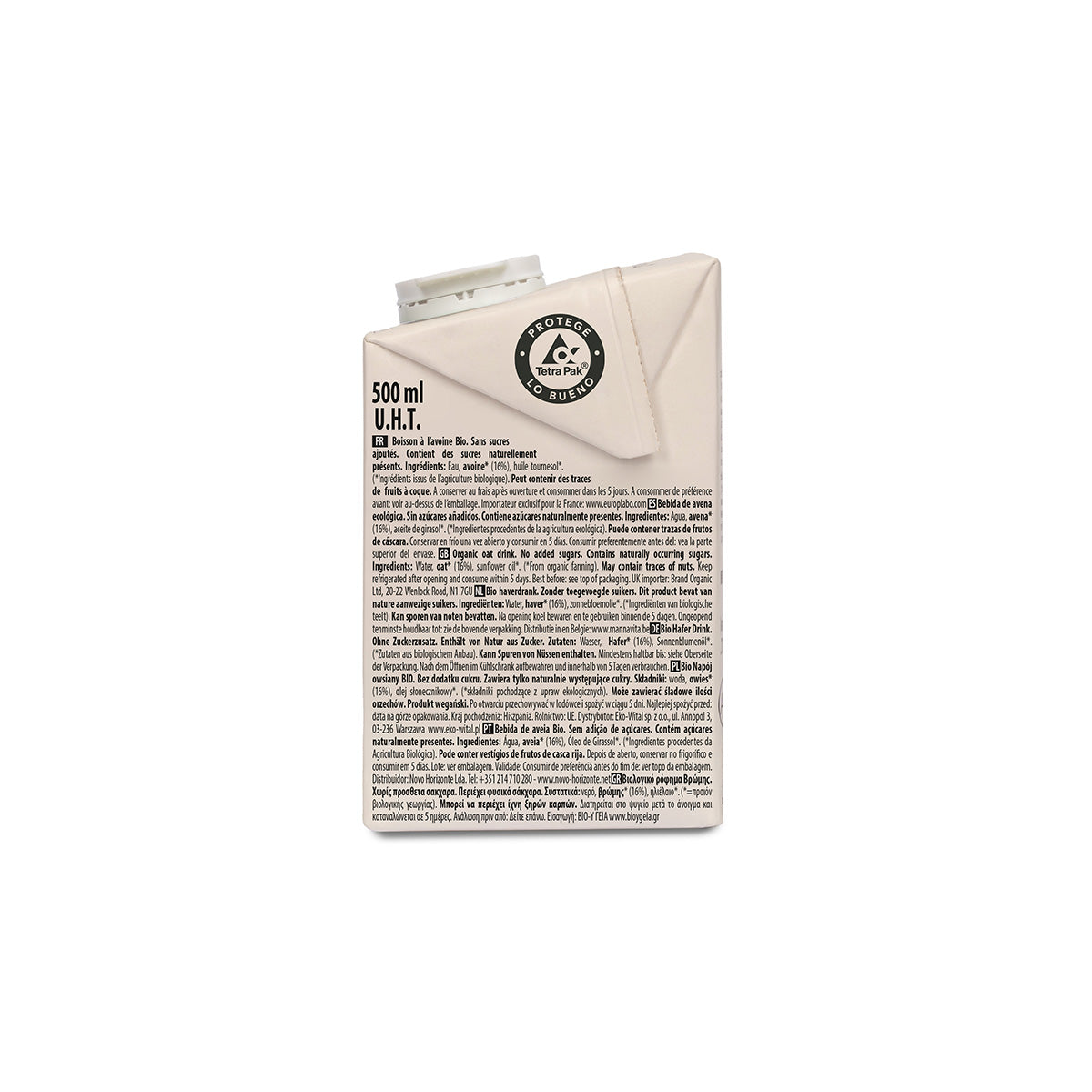 Zuckerfreies Bio-Hafergetränk ECOMIL 500 ml