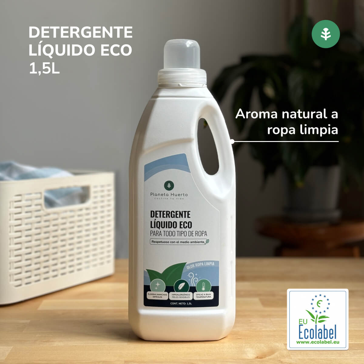 Liquid Laundry Detergent ECO Natural clean laundry scent Planeta Huerto 1,5 Litres