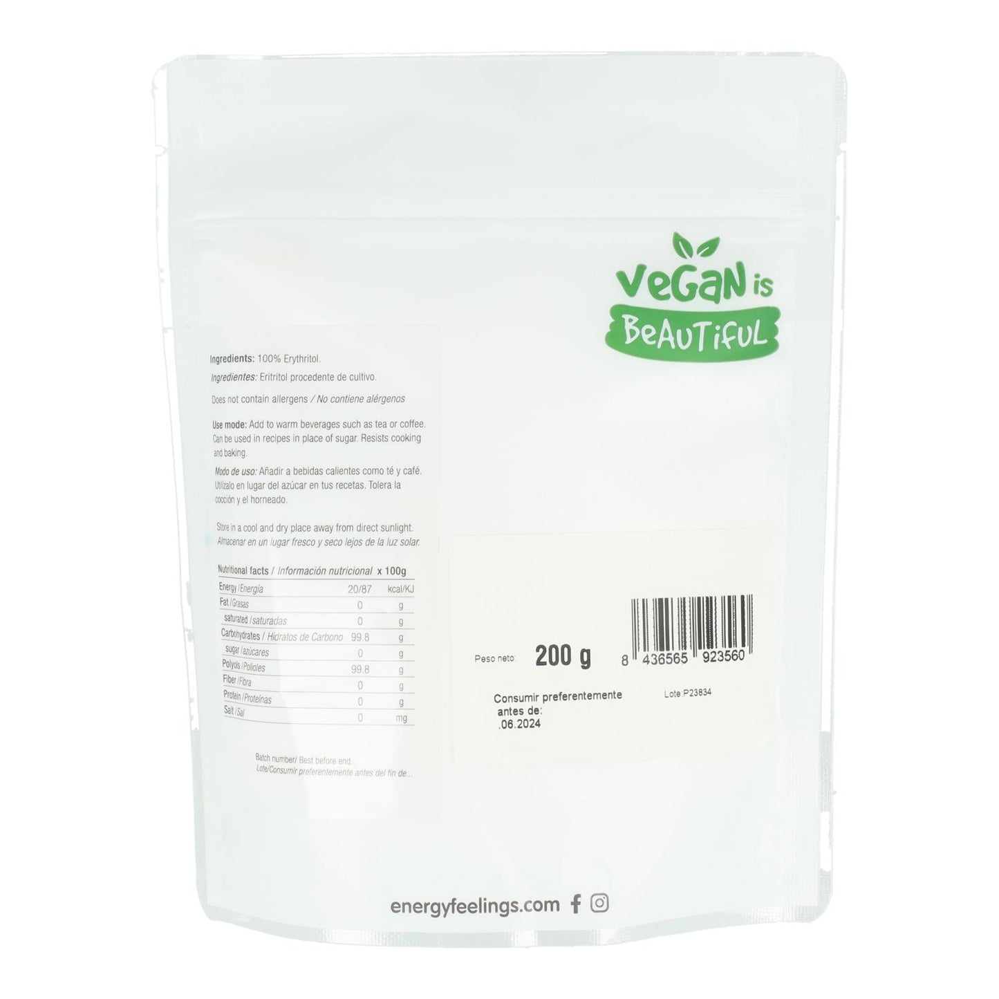 ERITRITOL poeder: (200 g) Doypack
