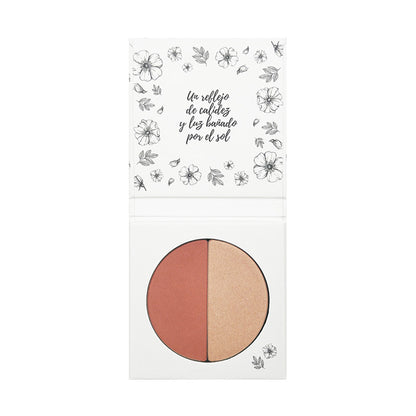 Duo Blush 02 Costa Dorada, Soft and Luminous Finish with Organic Shea Butter, NaturaBio Cosmetics, 2x4g