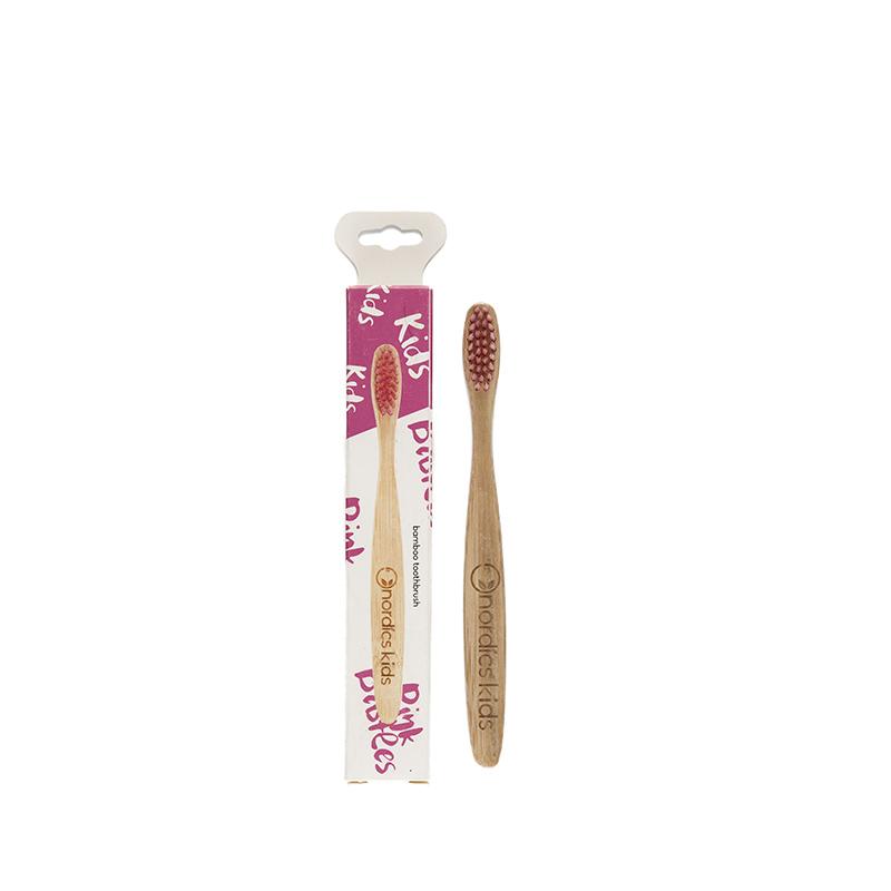 Nordics Oral Care Pink Bamboo Toothbrush for Children