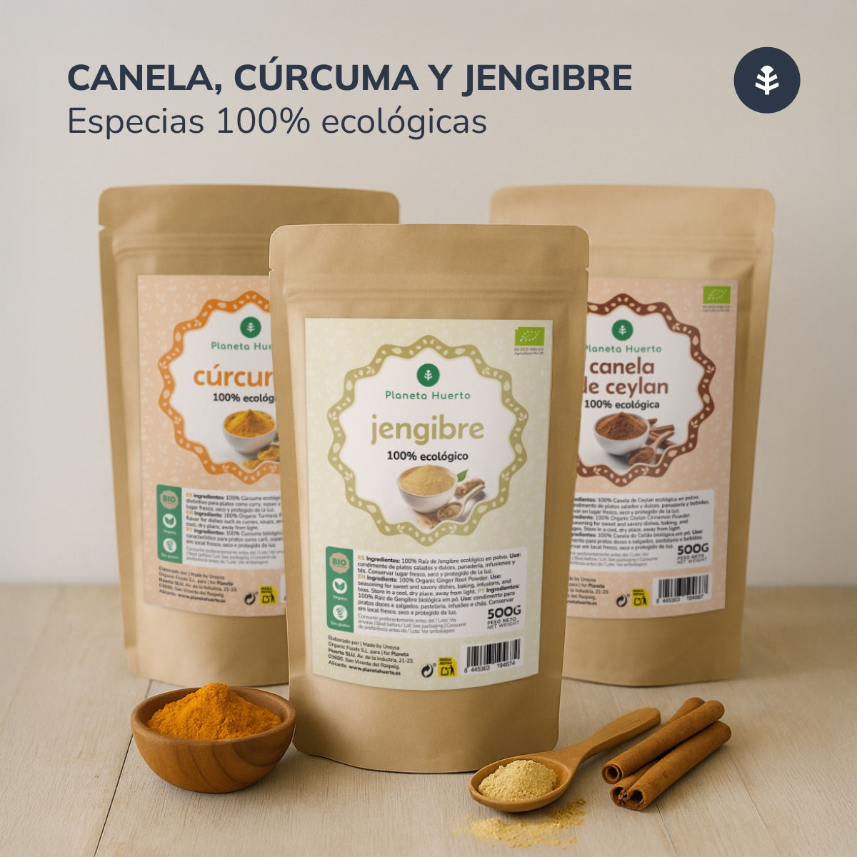 Kurkumapoeder ECO Planeta Huerto 500 g