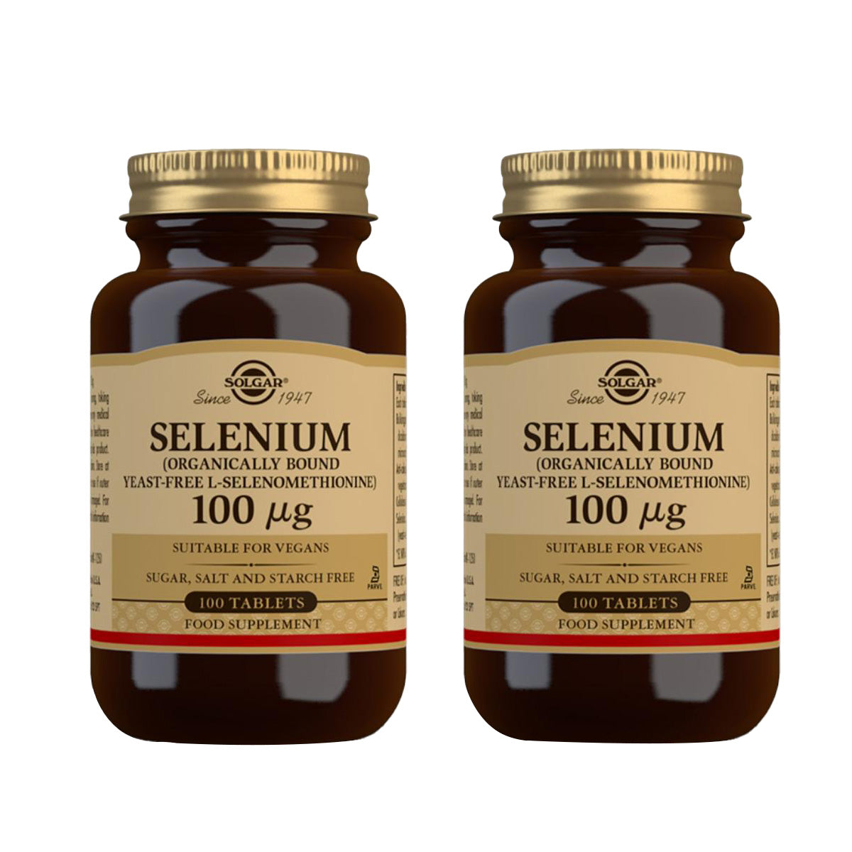2er-Pack Selen (ohne Hefe), 100 Tabletten à 100 mg