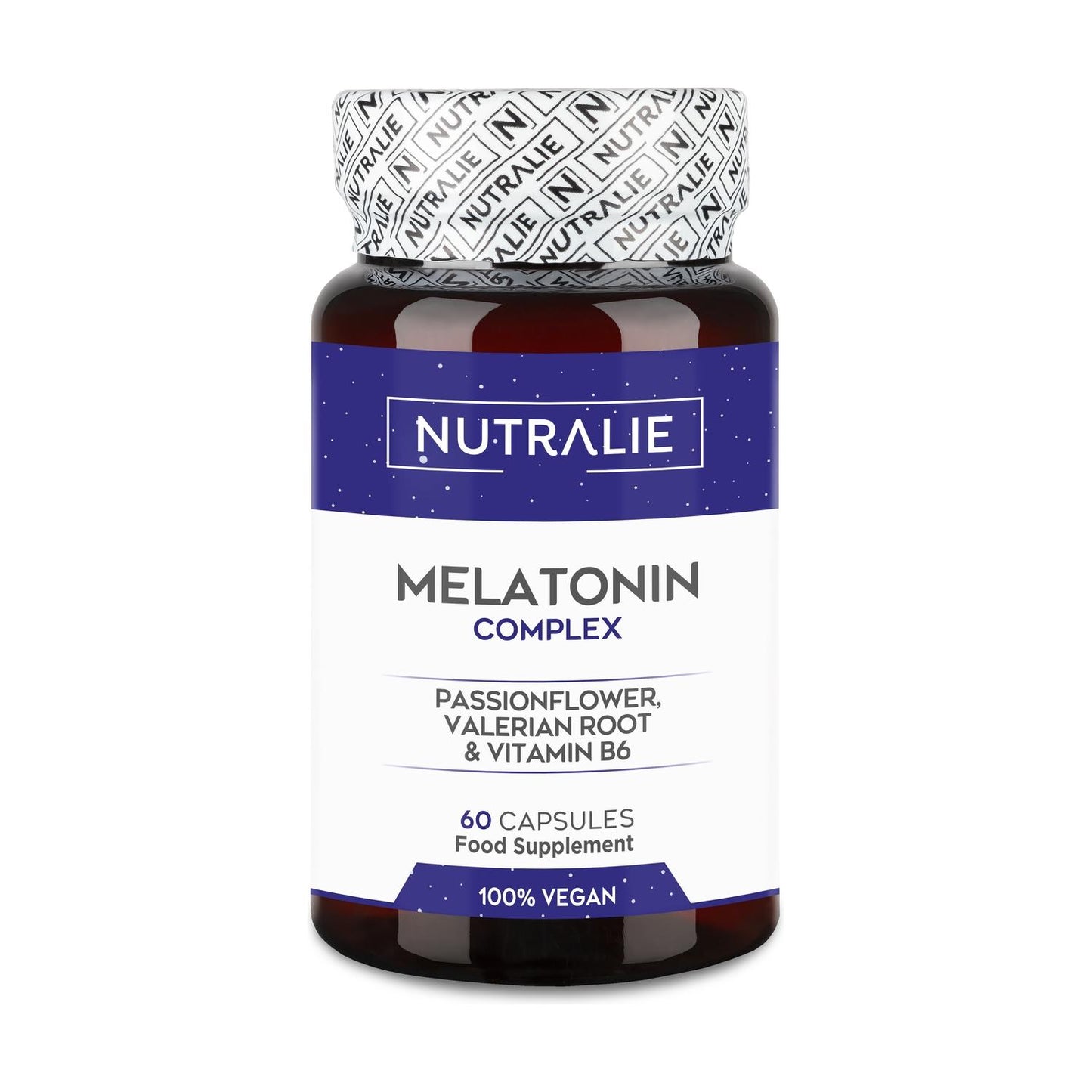 Melatonina con passiflora + radice di valeriana + B6 Nutralie 60 capsule