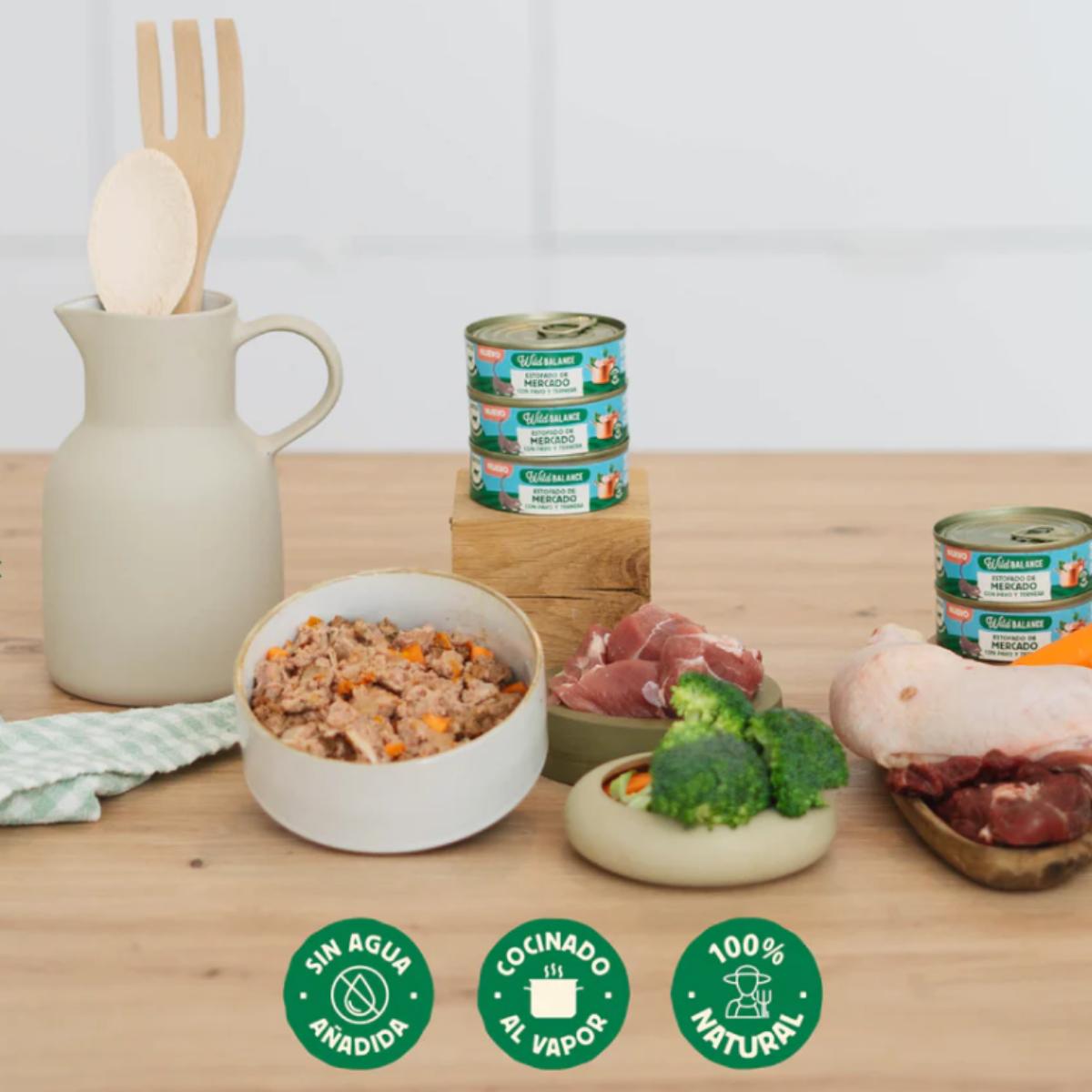 Puszka z gulaszem z indyka i wołowiny dla kotów Wild Balance 80 g