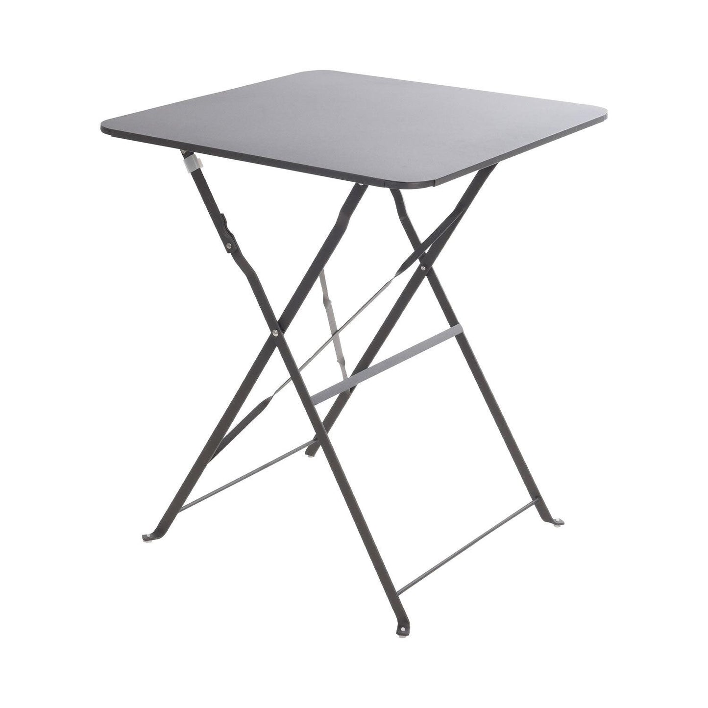 Square metal table in matt anthracite grey, 60 x 60 x 71 cm.