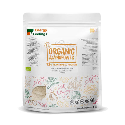 Protéines végétaliennes Organic Aminopower 73 % cacao Energy Feelings 500 g