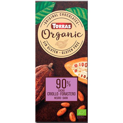 Mörk choklad 90 % kakao Criollo Bio Vegano Torras 100 g