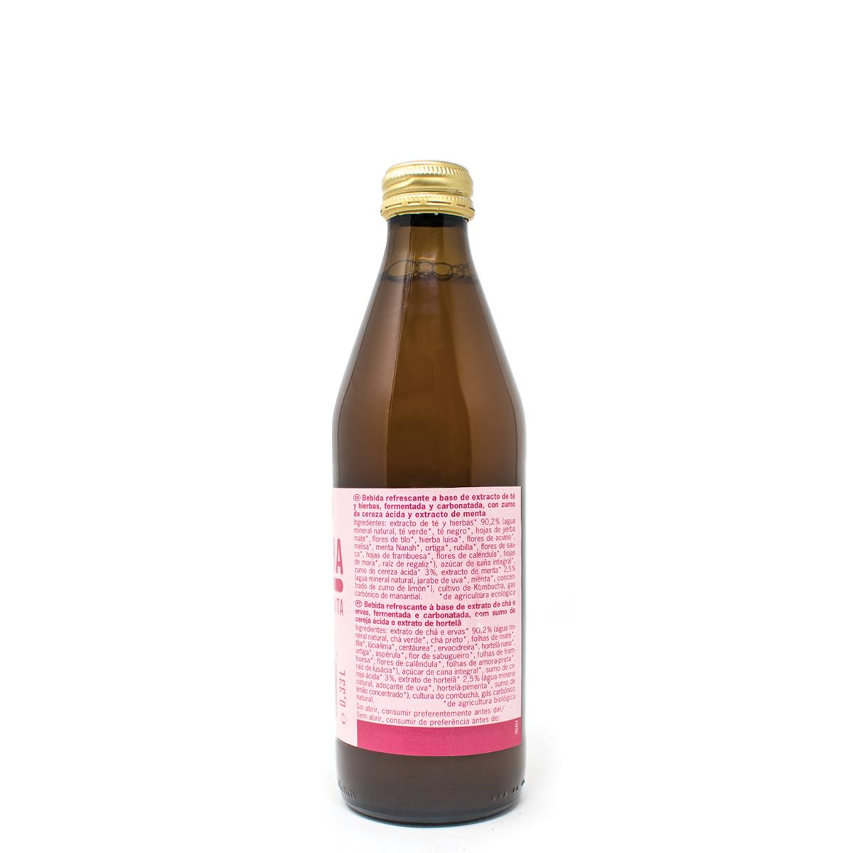 Kombucha körsbär och mynta BIO Voelkel 330 ml