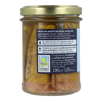 Pakket 12x Melva in extra vierge olijfolie ECO Planeta Huerto 190 g