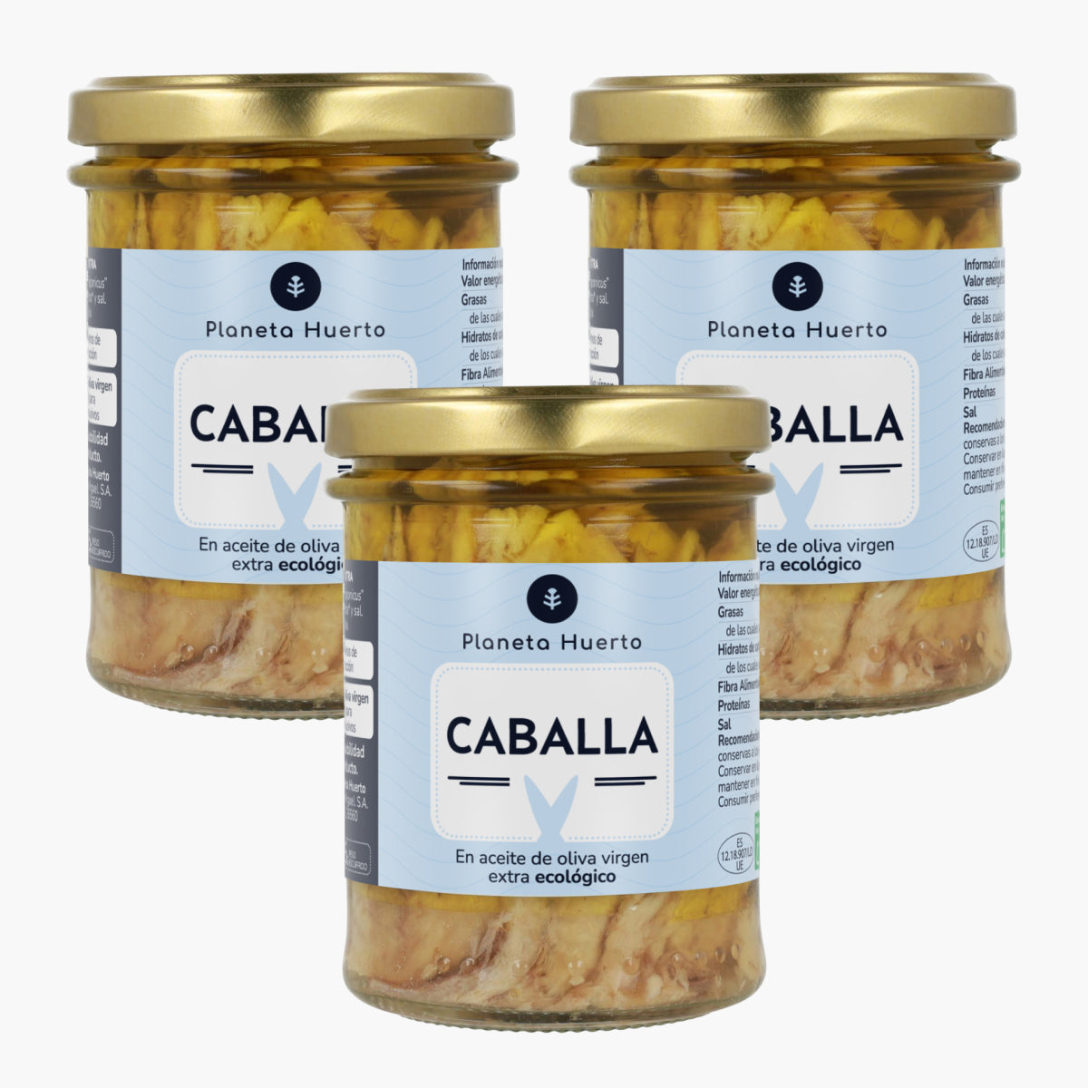 Pack 3x Maquereaux à l'huile d'olive ECO Planeta Huerto 190 gr