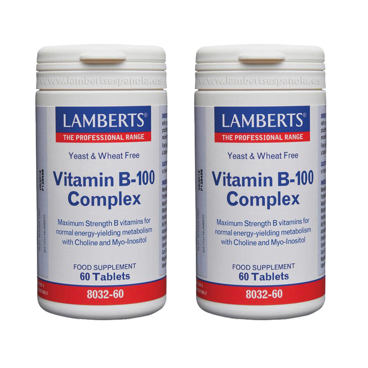 2er-Pack Vitamin-B-Komplex 100, Lamberts, 60 Tabletten