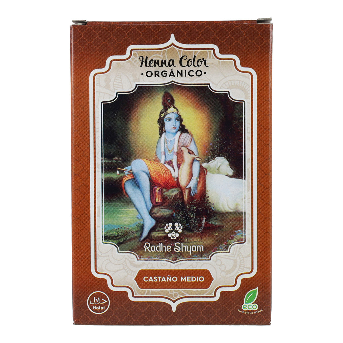 Hennfärg i pulverform, mellanbrun, Radhe Shyam 100 g