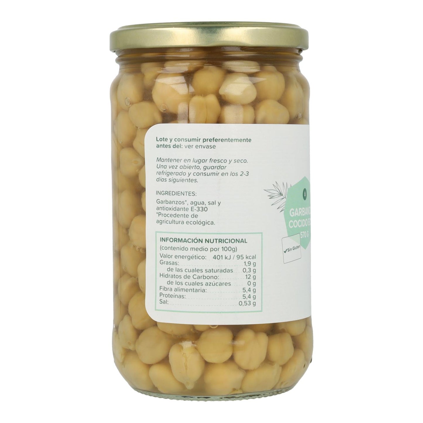 Pak 6x Gekookte Kikkererwten ECO Planet Garden 570 g
