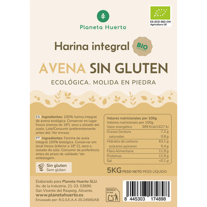 Volkoren Glutenvrije Havermout Eco Planeta Huerto 5 Kg