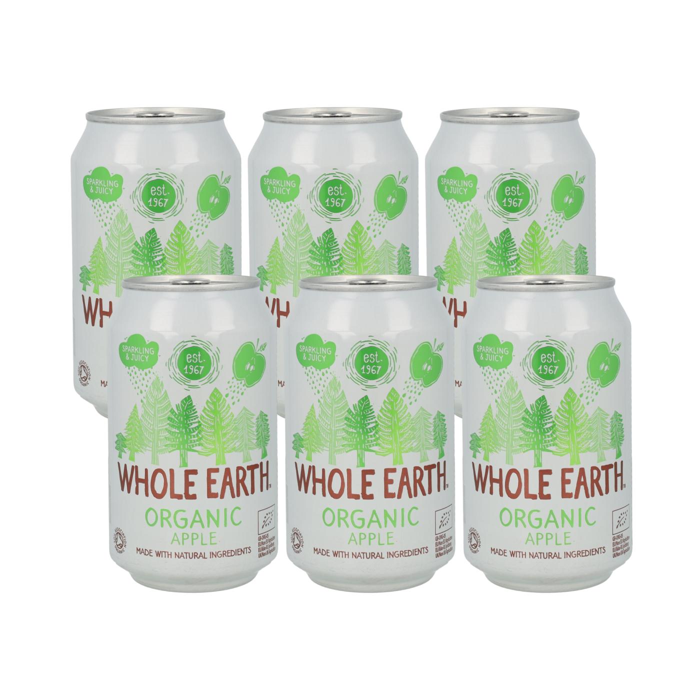 Pack of 6 Organic Apple Soft Drinks, 330 ml. Whole Earth