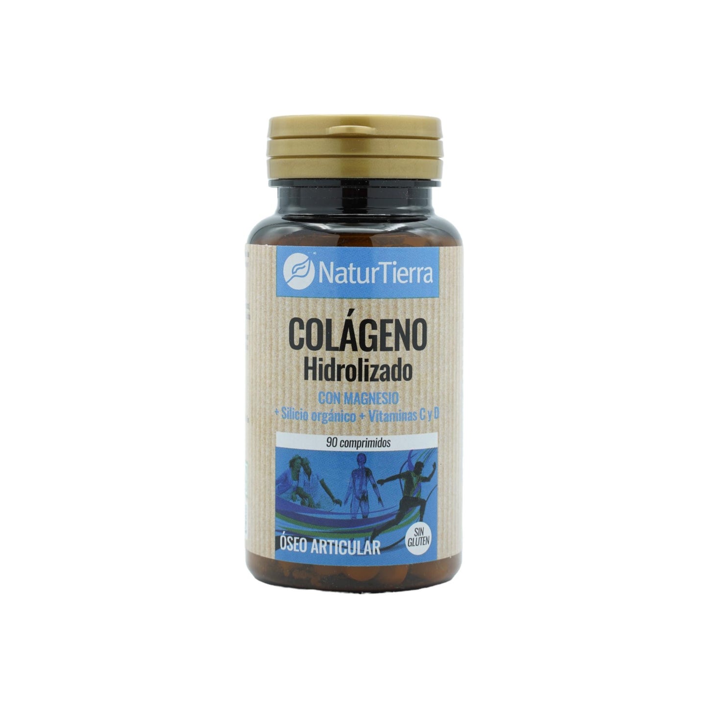 Hydrolysiertes Kollagen mit Magnesium + organischem Silizium + Kalzium + Vitamin C und D, 90 Tabletten. NaturTierra