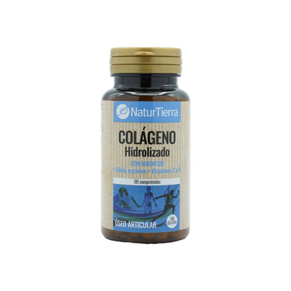 Hydrolysiertes Kollagen mit Magnesium + organischem Silizium + Kalzium + Vitamin C und D, 90 Tabletten. NaturTierra