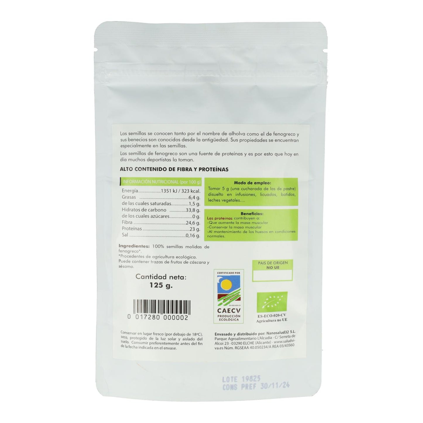 Salud Viva Organic Ground Fenugreek 125 g